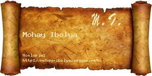 Mohay Ibolya névjegykártya